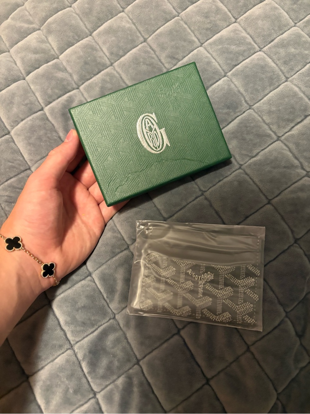 Goyard Green Box with Patterned Card Sleeve